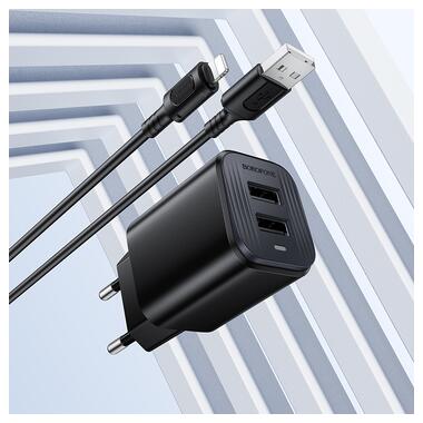 Сетевое зарядное устройство BOROFONE BAS81A Star dual-port charger set (iP) (EU) Black (6941991126642) фото №4