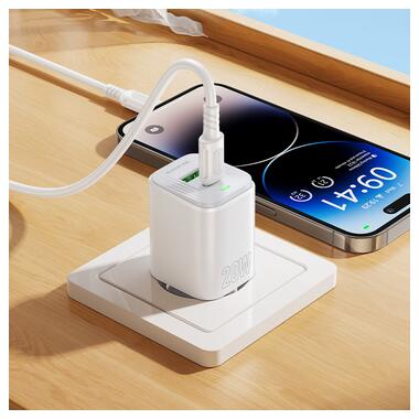 Сетевое зарядное устройство BOROFONE BAS83A Star PD20W+QC3.0 charger (EU) White (6941991126772) фото №5