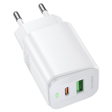 Сетевое зарядное устройство BOROFONE BAS83A Star PD20W+QC3.0 charger (EU) White (6941991126772) фото №1