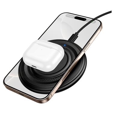 Беспроводное зарядное устройство BOROFONE BQ40 Crown desktop wireless fast charger Black (6941991123740) фото №4