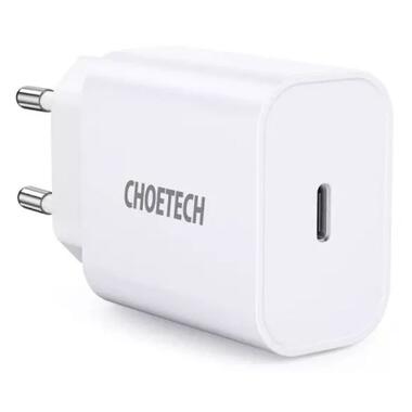 Зарядний пристрій Choetech USB-С 20W PD/QC (Q5004-EU-WH) фото №1