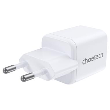 Сетевое зарядное устройство Choetech (USB-C+USB-A) White (PD5012-EU-WH) фото №2