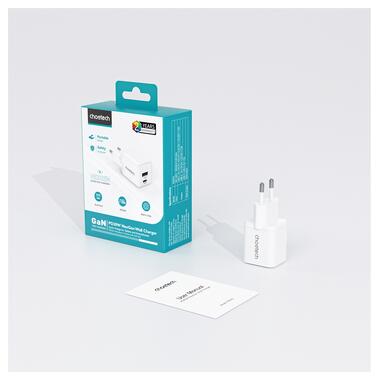 Сетевое зарядное устройство Choetech (USB-C+USB-A) White (PD5012-EU-WH) фото №3