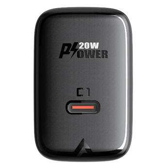 Сетевое зарядное устройство ACEFAST A1 PD20W single USB-C charger Black (AFA1B) фото №2