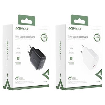 Сетевое зарядное устройство ACEFAST A1 PD20W single USB-C charger Black (AFA1B) фото №4