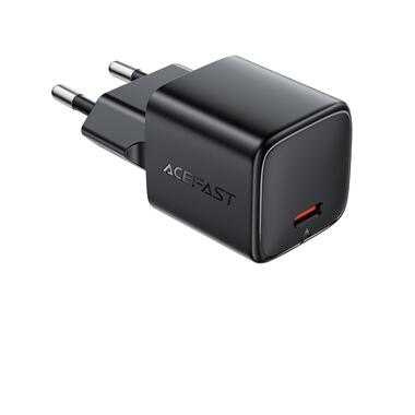 Сетевое зарядное устройство ACEFAST A117 PD20W mini GaN USB-C fast charger Black (6974316284987) фото №3