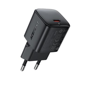 Сетевое зарядное устройство ACEFAST A117 PD20W mini GaN USB-C fast charger Black (6974316284987) фото №1