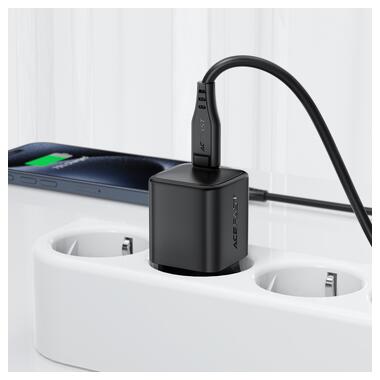 Сетевое зарядное устройство ACEFAST A117 PD20W mini GaN USB-C fast charger Black (6974316284987) фото №11