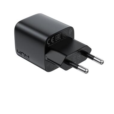 Сетевое зарядное устройство ACEFAST A136 PD40W mini GaN USB-C fast charger Black (6974316286233) фото №3