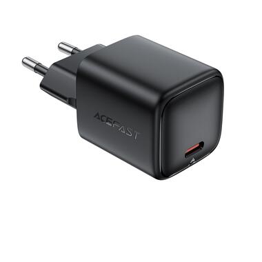 Сетевое зарядное устройство ACEFAST A136 PD40W mini GaN USB-C fast charger Black (6974316286233) фото №4