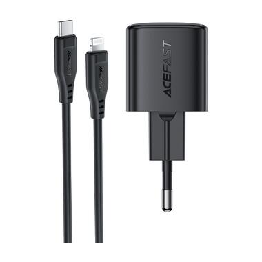 Сетевое зарядное устройство с кабелем ACEFAST A118 PD30W mini GaN USB-C fast charger set (P16) Black (6974316285182) фото №4
