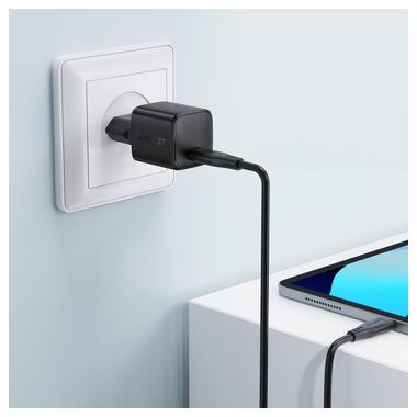 Сетевое зарядное устройство с кабелем ACEFAST A118 PD30W mini GaN USB-C fast charger set (P16) Black (6974316285182) фото №10