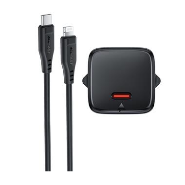 Сетевое зарядное устройство с кабелем ACEFAST A118 PD30W mini GaN USB-C fast charger set (P16) Black (6974316285182) фото №9