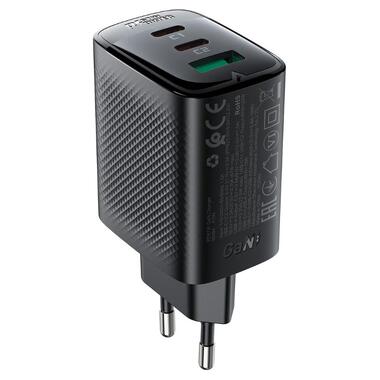 Сетевое зарядное устройство ACEFAST A108 PD67W GaN (2*USB-C+USB-A) charger Black (6974316284048) фото №5