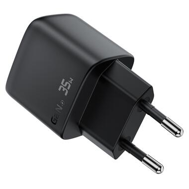 Сетевое зарядное устройство ACEFAST A116 PD35W GaN charger (USB-A+USB-C) with digital display Black (6974316284468) фото №5