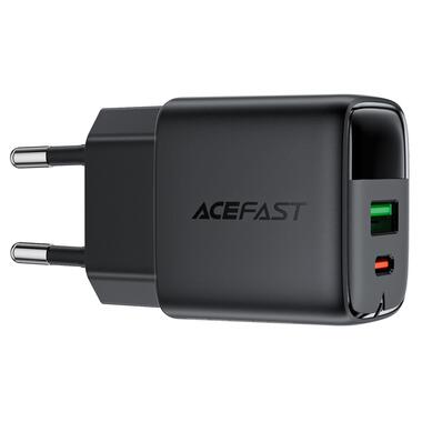 Сетевое зарядное устройство ACEFAST A116 PD35W GaN charger (USB-A+USB-C) with digital display Black (6974316284468) фото №4