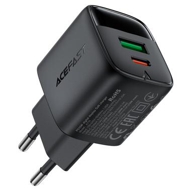 Сетевое зарядное устройство ACEFAST A116 PD35W GaN charger (USB-A+USB-C) with digital display Black (6974316284468) фото №3