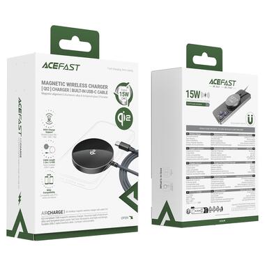 Беспроводное зарядное устройство ACEFAST E24 QI2 desktop magnetic wireless charger with cable Metal Gray (6974316284758) фото №2