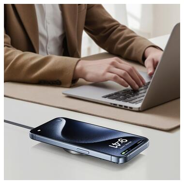 Беспроводное зарядное устройство ACEFAST E24 QI2 desktop magnetic wireless charger with cable Metal Gray (6974316284758) фото №6