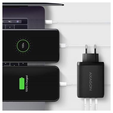 Зарядное устройство AXAGON 1xUSB + 2xUSB-C 100W QC4+ PD3.0 PPS black (ACU-DPQ100) фото №7