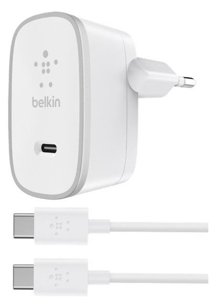 Сетевое ЗУ Belkin USB-C Charger c кабелем USB-C (F7U008vf05-WHT) фото №1
