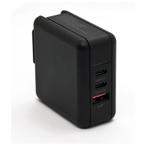 Зарядний пристрій HQ-Tech 65W GaN Global Travel Charger, 3-Port USB, PD, 65W, AC220V, Black, Box фото №1