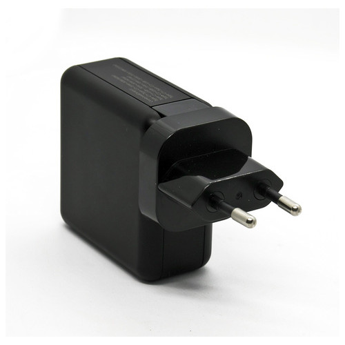 Зарядний пристрій HQ-Tech 65W GaN Global Travel Charger, 3-Port USB, PD, 65W, AC220V, Black, Box фото №3