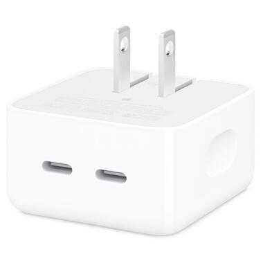 Мережевий зарядний пристрій Apple 35W Dual USB-C Port Compact Power Adapter (MNWM3) US Plug фото №1