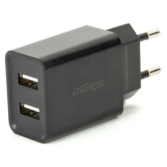 Зарядний пристрій EnerGenie USB 2.1A (EG-U2C2A-03-BK) фото №1