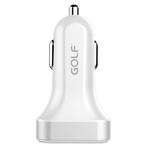Автомобильное зарядное устройство (АЗУ) GOLF GF-C12 на 3 USB, White фото №1