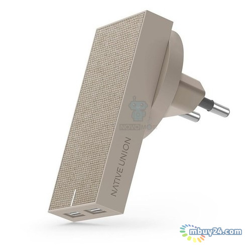 Сетевое зарядное устройство Native Union Smart Charger 2-Port USB Fabric Taupe (SMART-2-TAU-FB-INT) фото №1