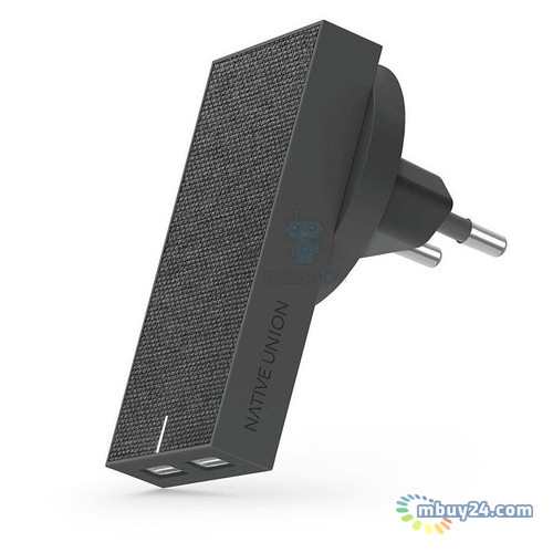 Зарядное устройство Native Union Smart Charger 2 USB Fabric Slate (SMART-2-GRY-FB-INT) фото №1