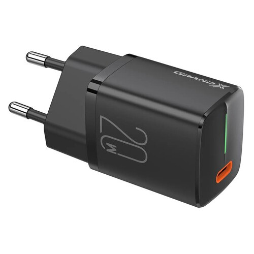 Зарядний пристрій Grand-X USB-C PD3.0 20W для Apple iPhone та Android QC4.0,FCP,AFC Black (CH-790) фото №2