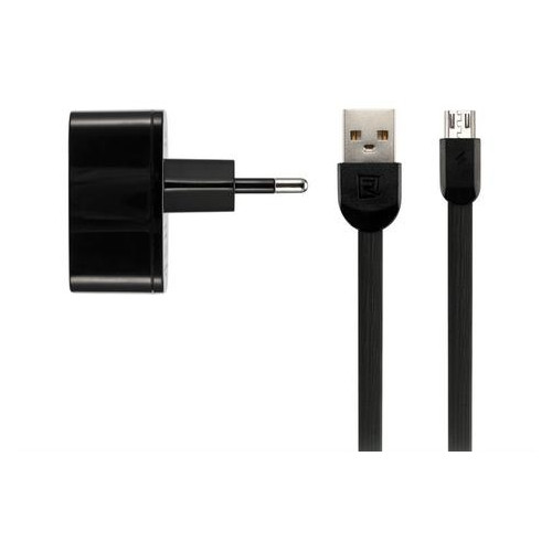 Зарядное устройство Remax 2.4 A Dual USB Charger + Data Cable for Micro Black (RP-U215M-BLACK) фото №1
