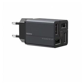Мережевий зарядний пристрій  Remax RP-U43 Wanfu (EU) (4USB 3.4А) Black (6972174153667) фото №1