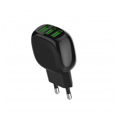 Адаптер мережевий LDNIO Micro USB Cable A3309 |3USB, 3.4A| чорний фото №3