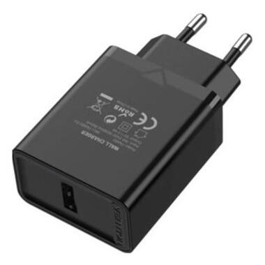 Мережевий зарядний пристрій Vention 1-port USB Wall Charger(12W) Black (FAAB0-EU) фото №2