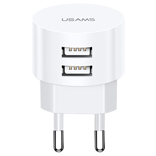 Зарядний набір Usams Send-Tu Series (T20 Dual USB Round U35 Lightning) White XTXLOGT1804 фото №1
