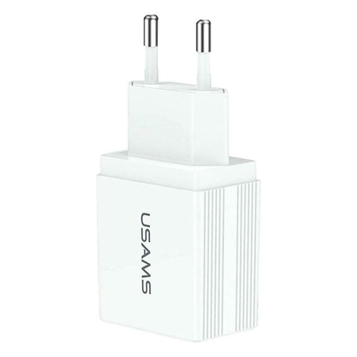 Зарядний пристрій Usams US-CC090 T24 2.1A Dual USB Travel Charger (EU) Білий фото №1