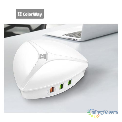 Мережевий зарядний пристрій ColorWay QC3 White (CW-CHS06QW) фото №7