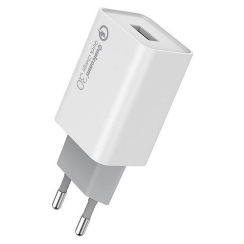 Мережевий зарядний пристрій ColorWay QC3.0 (1USBx3A) White (CW-CHS013Q-WT) фото №3