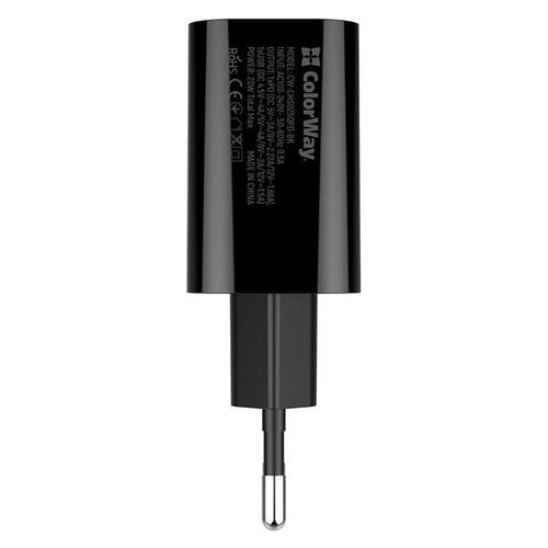Мережевий зарядний пристрій ColorWay Black (CW-CHS025QPD-BK) фото №4