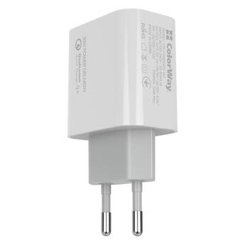 Мережевий зарядний пристрій Colorway Power Delivery PPS USB Type-C (30W) White (CW-CHS038PD-WT) фото №4