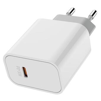 Мережевий зарядний пристрій Colorway Power Delivery PPS USB Type-C (30W) White (CW-CHS038PD-WT) фото №2
