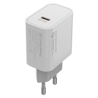 Мережевий зарядний пристрій Colorway Power Delivery PPS USB Type-C (30W) White (CW-CHS038PD-WT) фото №1
