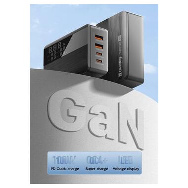 Зарядний пристрій ColorWay Power Delivery GaN (2USB-A + 2USB TYPE-C) (100W) Black (CW-CHS041PD-BK) фото №8