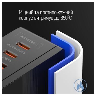 Зарядний пристрій ColorWay Power Delivery GaN (2USB-A + 2USB TYPE-C) (100W) Black (CW-CHS041PD-BK) фото №14