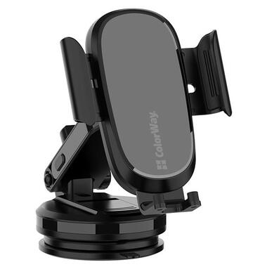 Бездротовий зарядний пристрій ColorWay Dashboard Car Wireless Charger 15W Black (CW-CHAW037Q-BK) фото №1