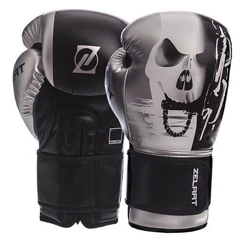 Боксерські рукавички Zelart BO-1315 10oz Чорно-білий (37363050) фото №1