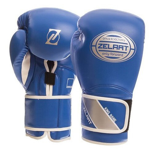 Боксерські рукавички Zelart BO-1361 12oz Синьо-срібний (37363054) фото №1